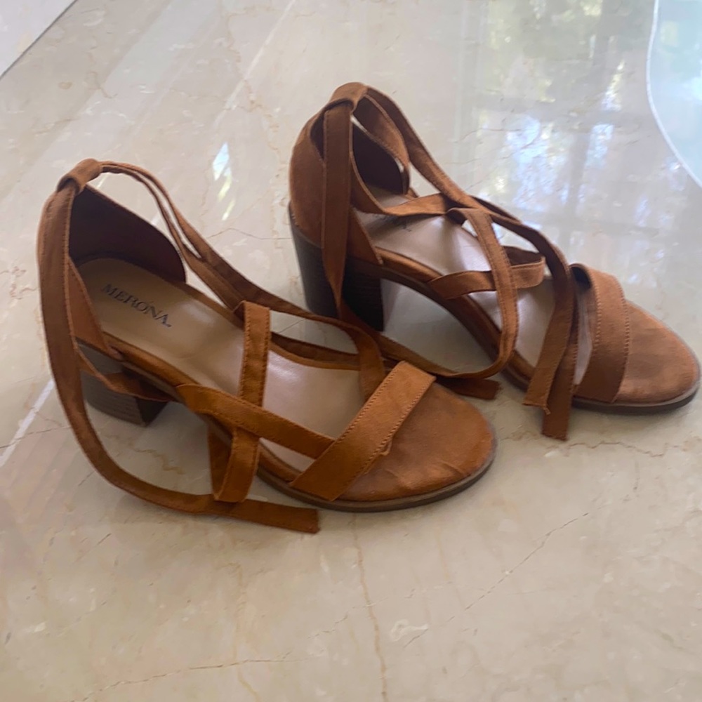 Medina Lace Up Heels Sandals for Women Block Heel